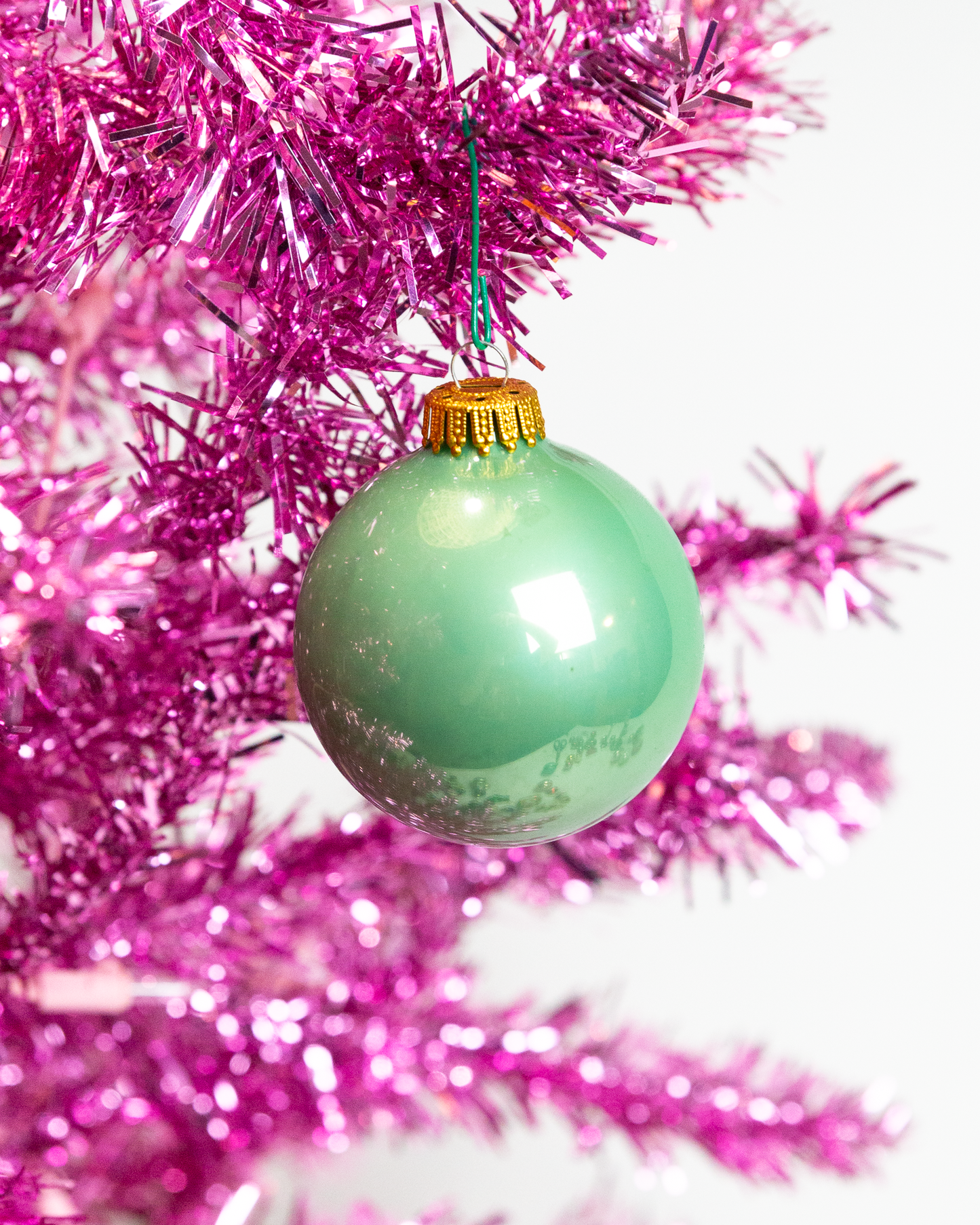 Vintage Glass Bauble Ornament - Green