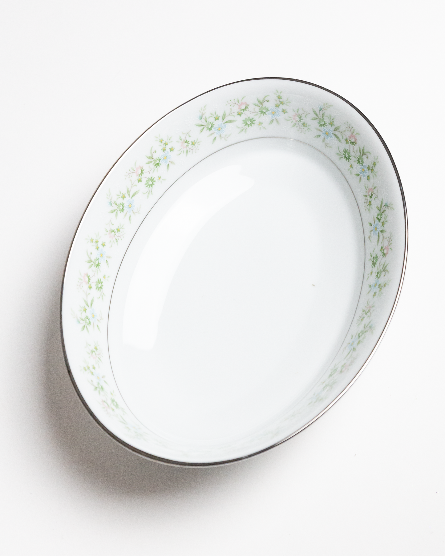 Green Floral Serving Bowl