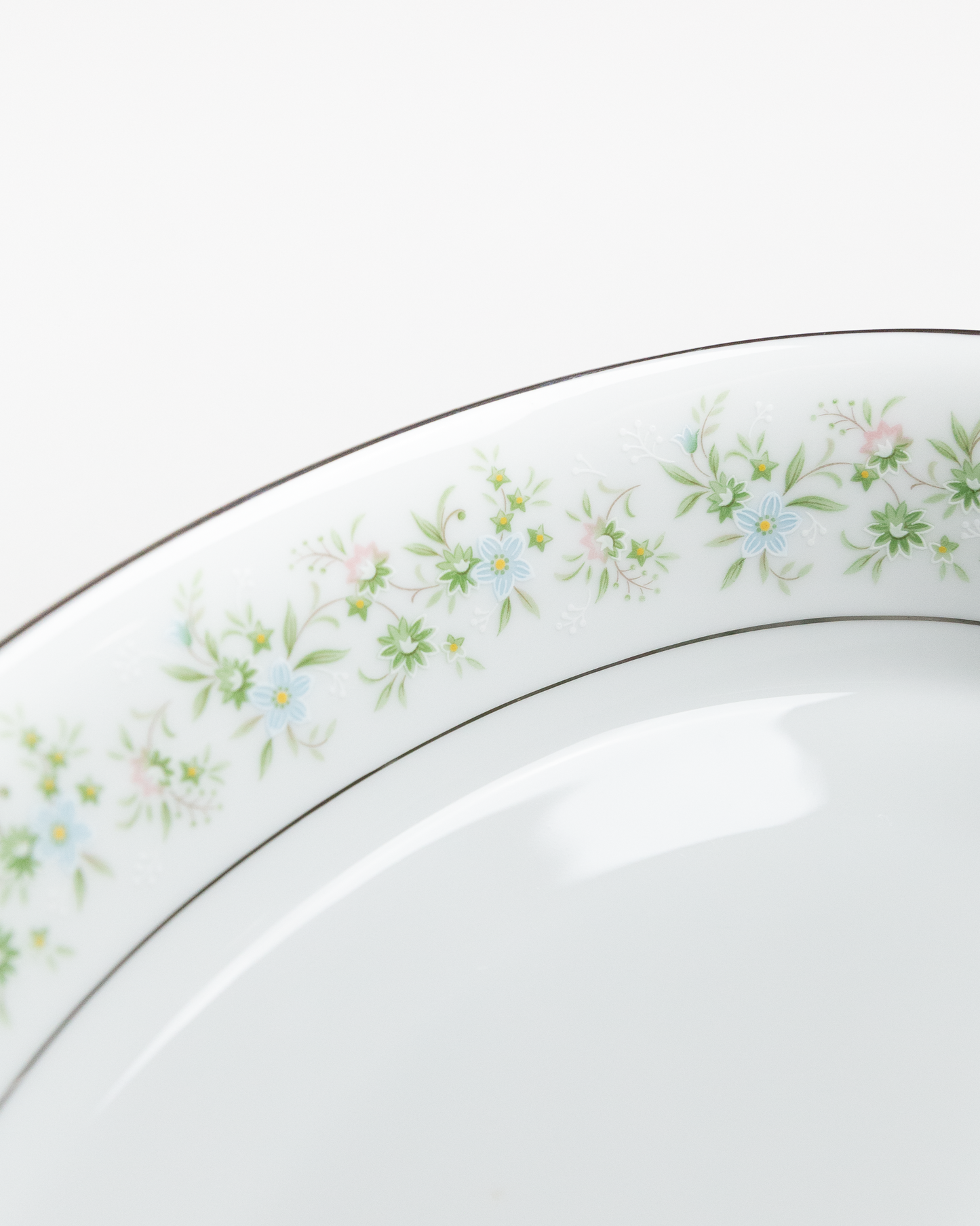Green Floral Serving Bowl