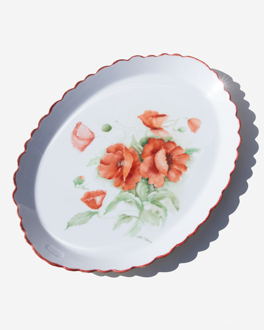 Hand Painted Poppy Ceramic Tray