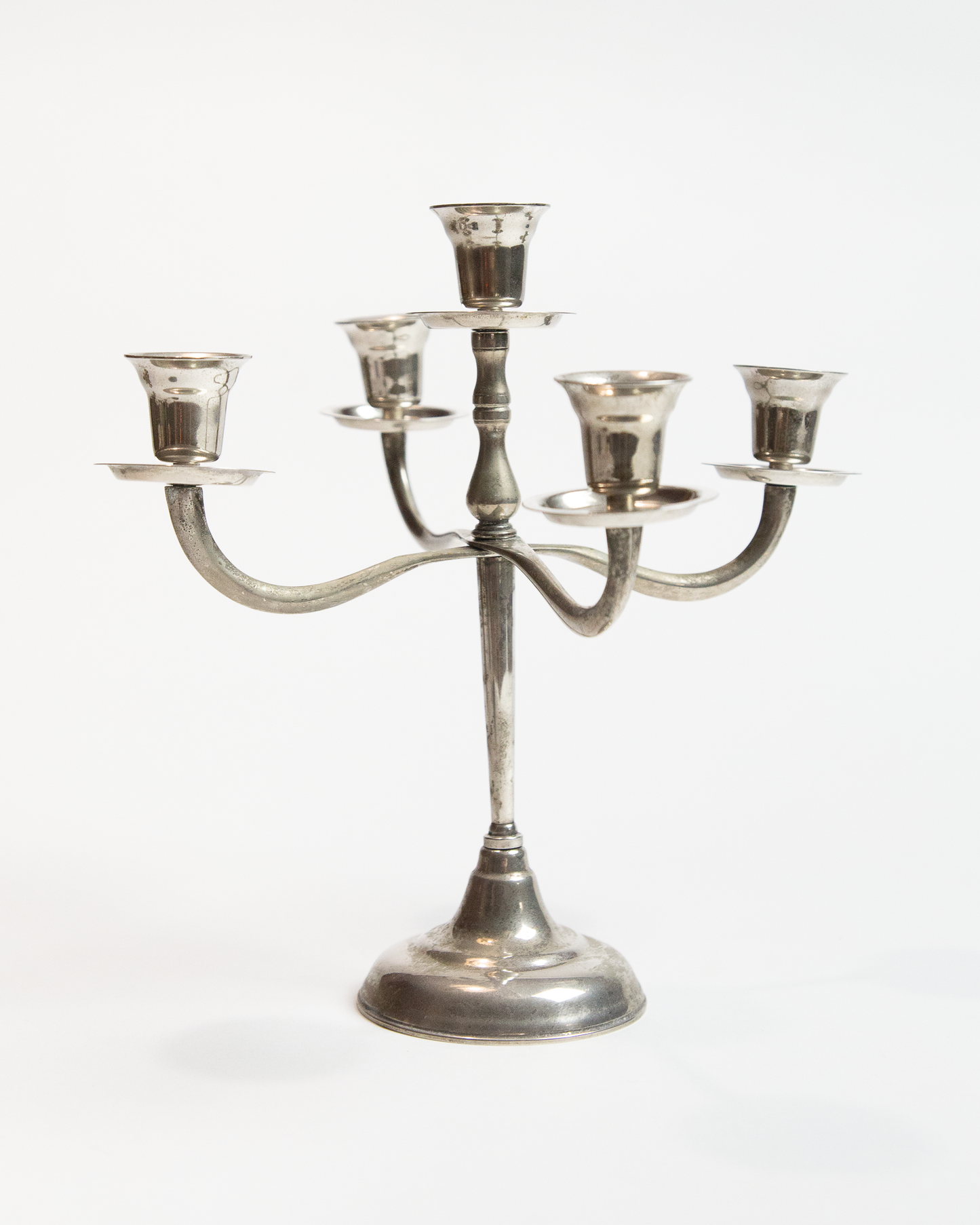 Five-Prong Silver Candelabra