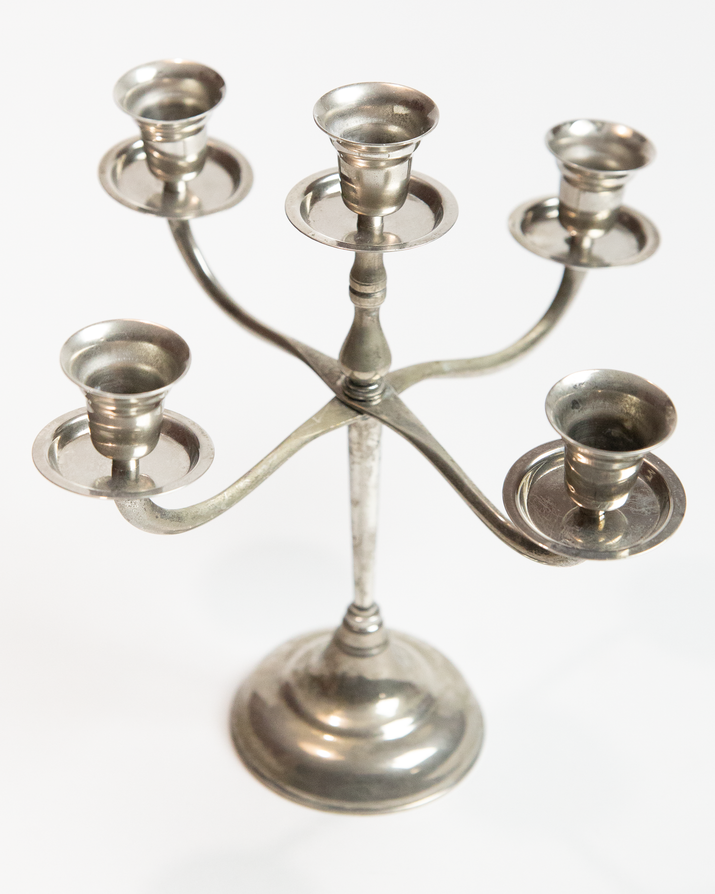 Five-Prong Silver Candelabra