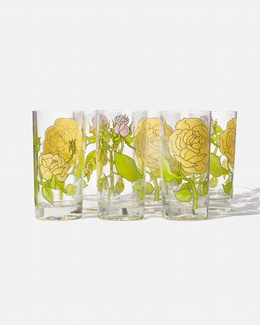 Yellow Rose Juice Glasses