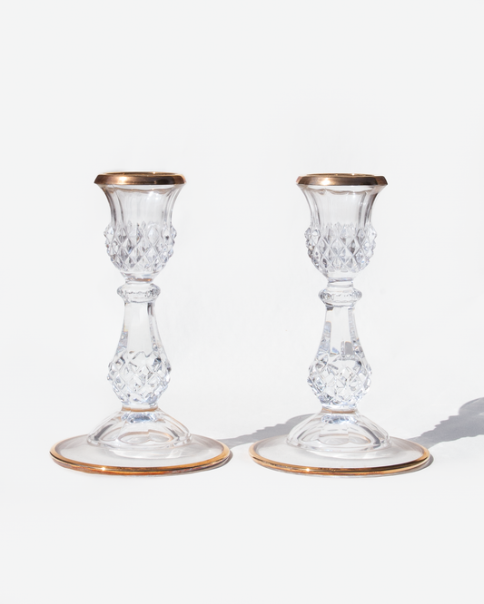 Crystal Candle Holder Pair