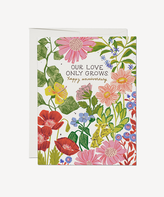 Our Love Only Grows Anniversary Card