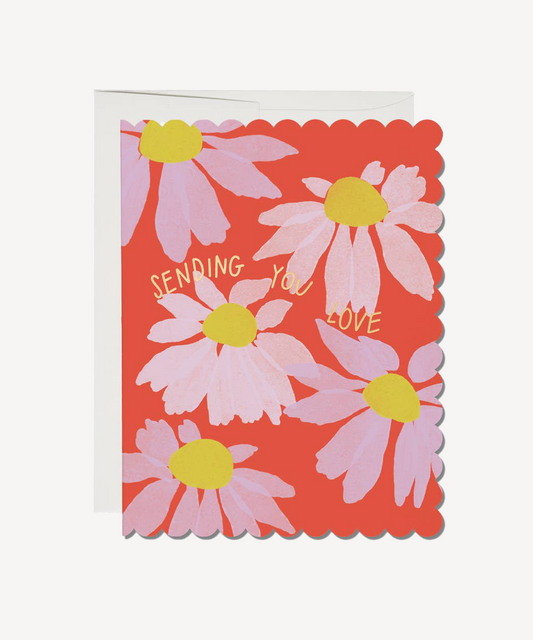 Scalloped Coneflower Sympathy Card