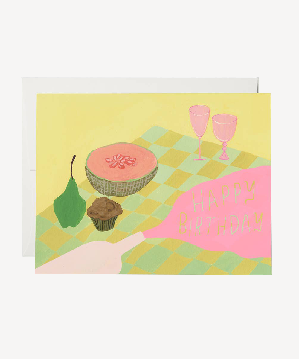 Spilled Wine Birthday Card